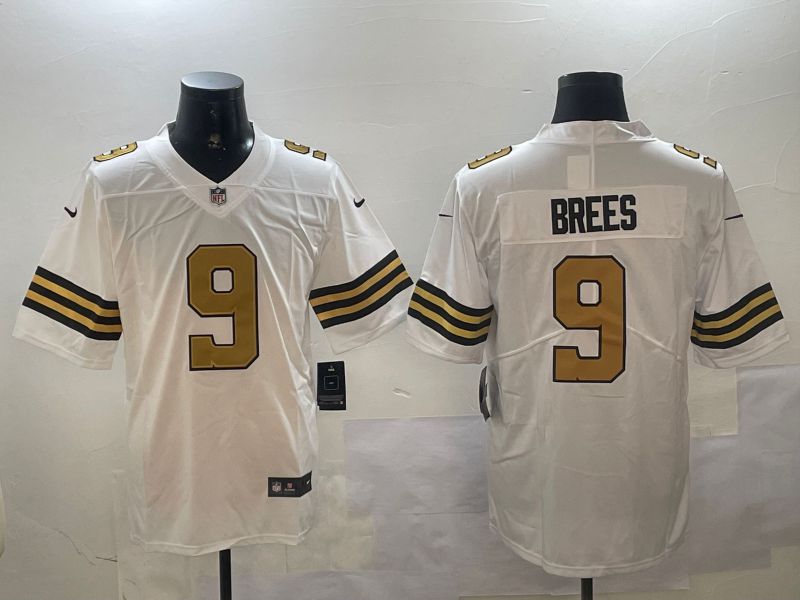 Men New Orleans Saints #9 Brees White 2024 Nike Limited NFL Jersey style 0104